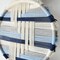 Macramé Wall Hanging – Handmade Bohemian Woven Fiber Wall Art with Geometric Lines, Round Decorative Piece for Living Room and Home Décor